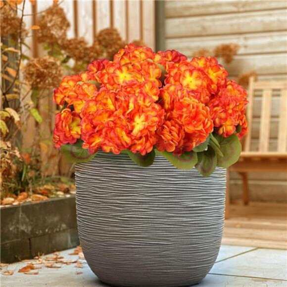 6 Bundles Fall Flowers Artificial for Decoration, Fake Geraniums Artificial - Picture 6 of 7
